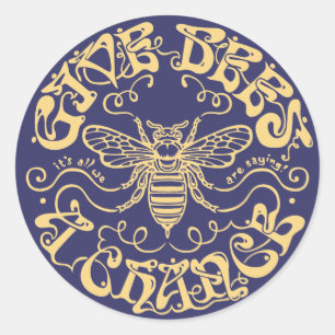 Geef bijen een kans ronde sticker
