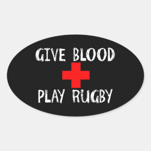 Geef bloed, Play Rugby Ovale Sticker