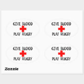 Geef bloed, Play Rugby Ovale Sticker (Vel)