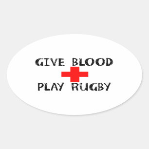 Geef bloed, Play Rugby Ovale Sticker