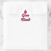 Geef bloed ronde sticker (Tas)