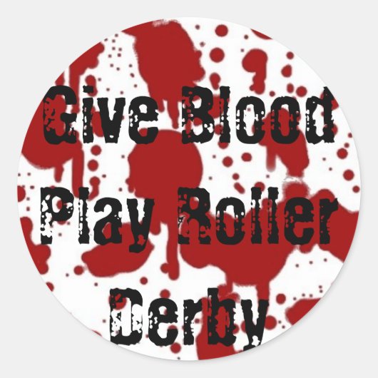Geef Blood Play Roller Derby Sticker (Voorkant)