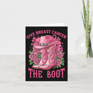 Geef borstkanker de Boot Cancer Awareness Ribbo Kaart