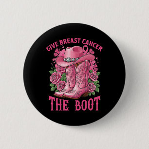 Geef borstkanker de Boot Cancer Awareness Ribbo Ronde Button 5,7 Cm