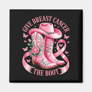 Geef borstkanker de Boot Cowgirl borstkanker Magneet