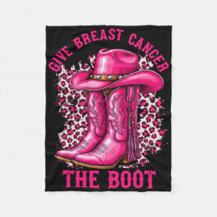 Geef borstkanker de Boot Cowgirl Cancer Awarene Fleece Deken