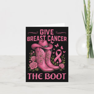 Geef borstkanker de Boot Cowgirl Cancer Awarene Kaart