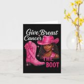 Geef borstkanker de Boot Cowgirl Cancer Awarene Kaart (Gele Bloem)