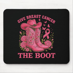 Geef borstkanker de Boot Cowgirl Cancer Awarene Muismat