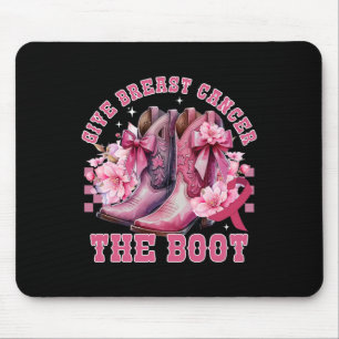 Geef borstkanker de Boot Cowgirl Cancer Awarene Muismat