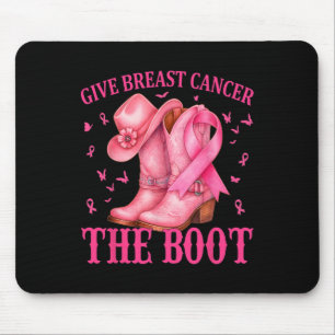 Geef borstkanker de Boot Cowgirl Cancer Awarene Muismat