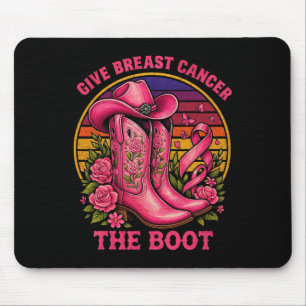 Geef borstkanker de Boot Cowgirl Cancer Awarene Muismat