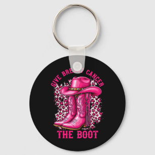 Geef borstkanker de Boot Cowgirl Cancer Awarene Sleutelhanger