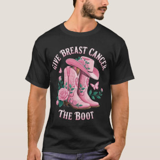 Geef borstkanker de Boot Cowgirl Cancer Awarene T-shirt