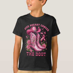Geef borstkanker de Boot Cowgirl Cancer Awarene T-shirt