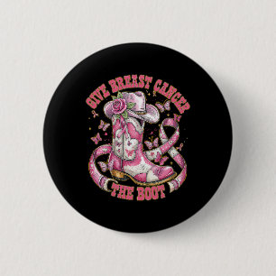Geef borstkanker de Boot Floral Pink Ribbon Koe Ronde Button 5,7 Cm