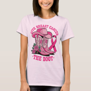 Geef borstkanker de Boot Pink Cowboy Boots Pet T-shirt