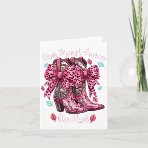 Geef Borstkanker De Laars Nk Cowgirl Western T-shi Kaart