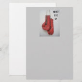 Geef Boxing Ghandschoenen nooit Briefpapier op (Voorkant / Achterkant)