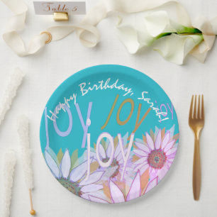 Geef Daisy een persoonlijk tintje: Floral Joy, Joy Papieren Bordje