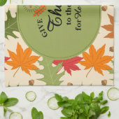 Geef dank aan de Heer | Gepersonaliseerde herfst  Theedoek (Gevouwen)