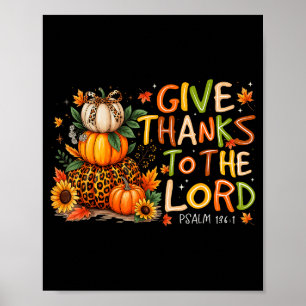 Geef Dank Aan De Heer Herfst Luipaard Christelijke Poster