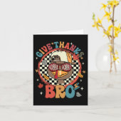 Geef Dank Bro Cute Kalkoen Peuter Dankbaar Dank Kaart (Gele Bloem)