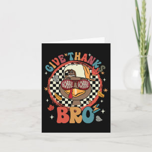 Geef Dank Bro Cute Kalkoen Peuter Dankbaar Dank Kaart