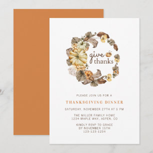 Geef Dank Eenvoudig Aquarel Thanksgiving Dinner Kaart