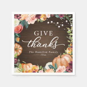 Geef Dank Herfst Landelijke Bloemstuk Thanksgiving Servet