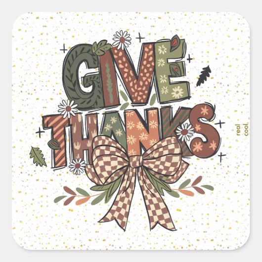 Geef Dank Patchwork Sticker Vellen  (Voorkant)