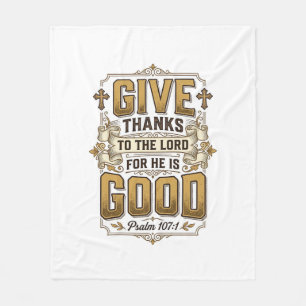 Geef Dank Psalm 107 Vintage Christelijk T-shirt Fleece Deken