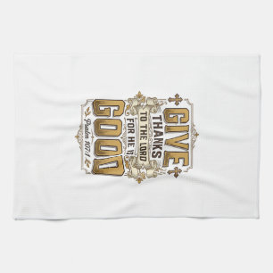 Geef Dank Psalm 107 Vintage Christelijk T-shirt Theedoek
