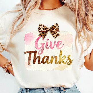 Geef Dank T-shirt | Bloemrijke Herfst Coquette Shi