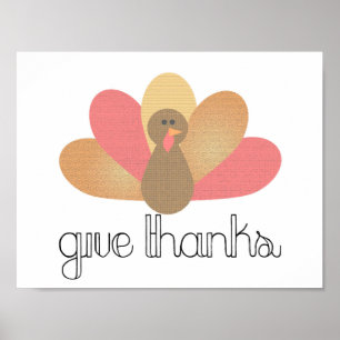 geef dank thanksgiving kalkoen ontwerp poster
