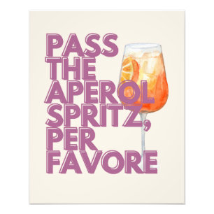 Geef de Aperol Spritz-print door Italiaanse cock Foto Afdruk