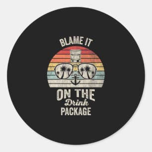 Geef de drankpakket cruise vibes de schuld ronde sticker