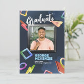 Geef de fancy aankondiging van het donkere afstude (Staand voorkant)