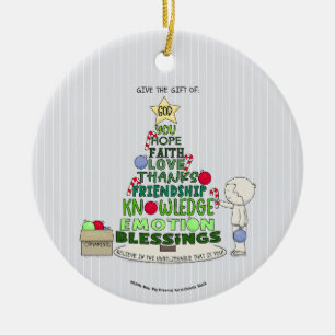 Geef de gave van: Woord Boom Keramisch Ornament