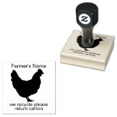 Geef de kartonnen eieren terug. 	rubberstempel (Gestempeld)