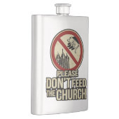 Geef de kerk alsjeblieft geen voer - fles heupfles (Rechts)