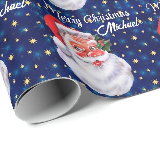 Geef de kerstkerstkerstkerstkerstman blauw een per cadeaupapier (Rol Hoek)