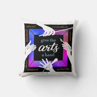Geef de kunst een hand handtekeningenkussen kussen