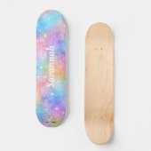 Geef de naam Galaxy Nebula Rainbow Gradient aan Skateboard (Voorkant)
