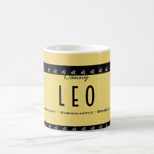 Geef de naam-kleur LEO Birthday Zodiac aan Koffiemok