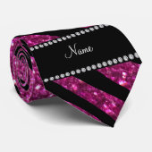 Geef de naam roze glitter zebra strepen aan stropdas (Opgerold)