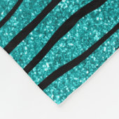 Geef de naam turquoise glitter zebra stripes aan fleece deken (Hoek)