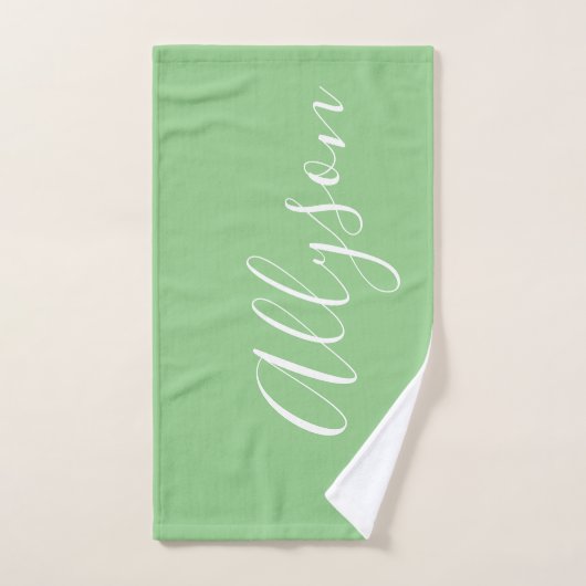 Geef de naam Wit script verticaal aan, pagina Handdoek (Handdoek)