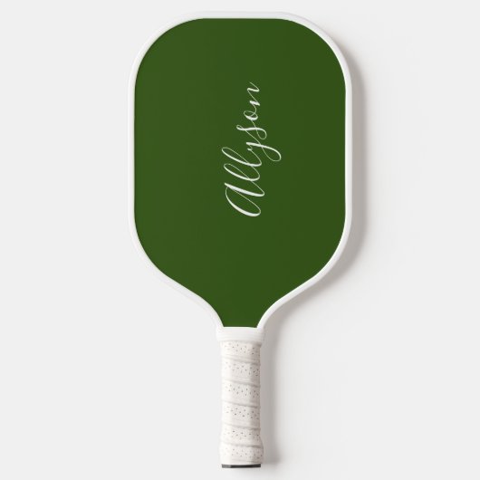 Geef de naam Wit script Verticaal ForestGreen aan Pickleball Paddle (Voorkant)