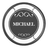 Geef de naam zwart wit aan hockey puck (Voorkant)